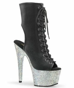 Pleaser Shoes By Pleaser USA BEJEWELED-1016-7 Pleaser Shoes Rhinestone Platform Sexy Boots