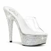 Pleaser Shoes By Pleaser USA BEJEWELED-601DM Pleaser Shoes Rhinestone Platform Slide Stripper Shoe