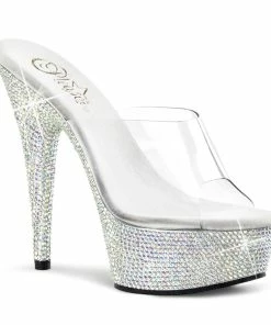 Pleaser Shoes By Pleaser USA BEJEWELED-601DM Pleaser Shoes Rhinestone Platform Slide Stripper Shoe