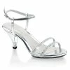 Fabulicious Shoes By Pleaser USA BELLE-316 Metallic Silver Strappy Rhinestone Prom Sandal
