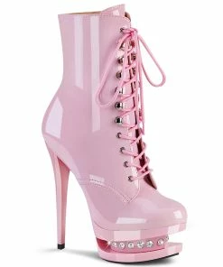 Pleaser Shoes By Pleaser USA BLONDIE-R-1020 Pleaser Shoes Baby Pink Sexy Boots Booties And Ankle High Boots