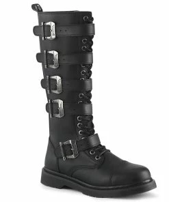 BOLT-425 Demonia Shoes Knee High Buckle Strap Combat Boot