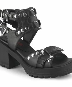 Women's Demonia Footwear BRATTY-07 Demonia Shoes Gothic Studded Sandals