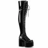 CAMEL-300 Demonia Shoes Black Patent Platform Thigh High Boot Halloween Costume Footwear
