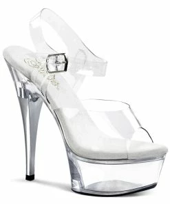 Pleaser Shoes By Pleaser USA CAPTIVA-608 Pleaser Shoes Clear Stripper Shoe
