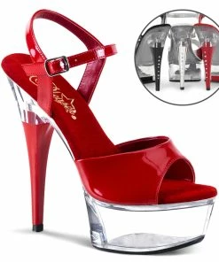 Pleaser Shoes By Pleaser USA CAPTIVA-609 Pleaser Shoes Clear Platform Stripper Shoes 6 Inch Heels