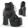 CHARADE-100 Demonia Shoes Studded Demonia Gothic Bootie Women's Demonia Footwear