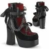 CHARADE-110 Demonia Shoes Chain Gothic Ankle Bootie Women's Demonia Footwear