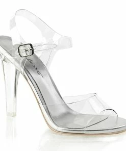 Fabulicious Shoes By Pleaser USA Evening And Prom Shoes CLEARLY-408 Clear 4 Inch High Heel Sexy Sandal