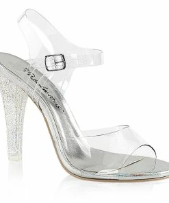 Fabulicious Shoes By Pleaser USA CLEARLY-408MG Glitter High Heel Sexy Sandal Evening And Prom Shoes