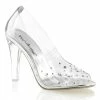 Fabulicious Shoes By Pleaser USA CLEARLY-420 Cinderella Clear Pump With Rhinestones
