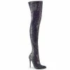 Pleaser Shoes By Pleaser USA Thigh High Boots COURTLY-3015 Pleaser Shoes Glittery Thigh High Sexy Boot