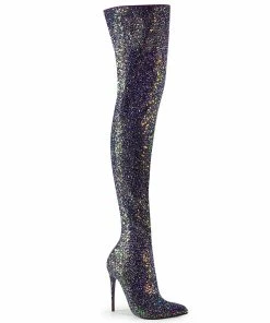 Pleaser Shoes By Pleaser USA Thigh High Boots COURTLY-3015 Pleaser Shoes Glittery Thigh High Sexy Boot