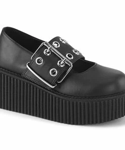 Women's Demonia Footwear CREEPER-230 Demonia Shoes Black Vegan Mary Jane Creeper