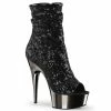 Pleaser Shoes By Pleaser USA DELIGHT-1008SQ Pleaser Shoes Clearance Sequin Sexy Boots