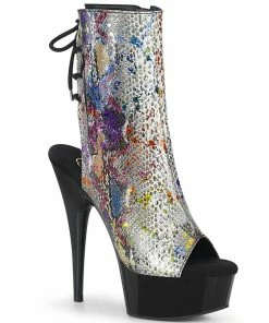 Pleaser Shoes By Pleaser USA Booties And Ankle High Boots DELIGHT-1018SP Pleaser Shoes Multi Color Snake Stripper Boots