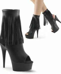 Pleaser Shoes By Pleaser USA DELIGHT-1019 Pleaser Shoes Fringe Open Toe Platform Sexy Boot