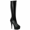 Pleaser Shoes By Pleaser USA Knee High And Mid Calf Boots DELIGHT-2000 Pleaser Shoes Platform Stripper Boots