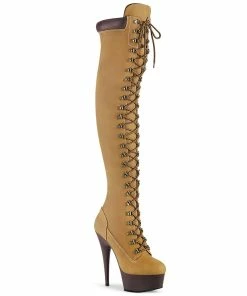 Pleaser Shoes By Pleaser USA DELIGHT-3000TL Pleaser Shoes Over The Knee Stripper Boots