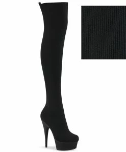 Pleaser Shoes By Pleaser USA DELIGHT-3002-1 Pleaser Shoes Skintight Thigh High Pole Dancing Boots