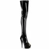 Pleaser Shoes By Pleaser USA DELIGHT-3011 Pleaser Shoes Open Toe Thigh High Exotic Dancer Boot