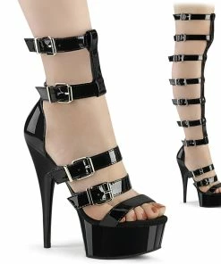 Pleaser Shoes By Pleaser USA DELIGHT-600-46 Gladiator Pole Dancing Platform Shoe 6 Inch Heels