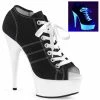 Pleaser Shoes By Pleaser USA Halloween Costume Footwear DELIGHT-600SK-01 Black Canvas Sexy Platform Sneaker