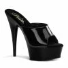 Pleaser Shoes By Pleaser USA DELIGHT-601 Pleaser Shoes Black Patent Platform Slide Stripper Shoe 6 Inch Heels