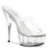 Pleaser Shoes By Pleaser USA DELIGHT-601 Pleaser Shoes Clear Pole Dancing Shoes 6 Inch Heels