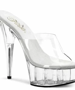 Pleaser Shoes By Pleaser USA DELIGHT-601 Pleaser Shoes Clear Pole Dancing Shoes 6 Inch Heels