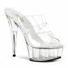 Pleaser Shoes By Pleaser USA DELIGHT-602 Pleaser Shoes Clear Platform 6 Inch Heels