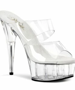 Pleaser Shoes By Pleaser USA DELIGHT-602 Pleaser Shoes Clear Platform 6 Inch Heels