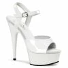 Pleaser Shoes By Pleaser USA DELIGHT-609 Pleaser Shoes White Patent Platform 6 Inch Heels