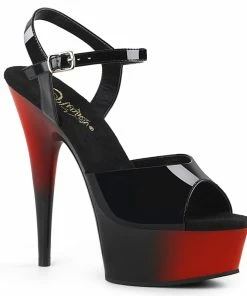 Pleaser Shoes By Pleaser USA DELIGHT-609BR Black And Red Pole Dancing Shoe