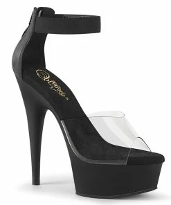 Pleaser Shoes By Pleaser USA 6 Inch Heels DELIGHT-624 Pleaser Shoes Clear Strap 6 Inch Heel Pole Dancing Shoe
