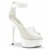 Pleaser Shoes By Pleaser USA DELIGHT-624 Pleaser Shoes White Platform Pole Dancing Shoes
