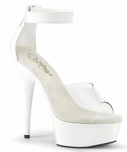 Pleaser Shoes By Pleaser USA DELIGHT-624 Pleaser Shoes White Platform Pole Dancing Shoes