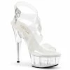 Pleaser Shoes By Pleaser USA DELIGHT-635 Pleaser Shoes Clear Strappy Pole Dancing Shoes 6 Inch Heels