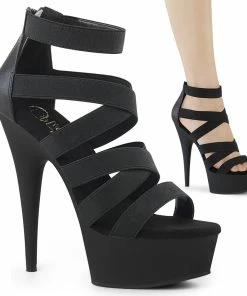 Pleaser Shoes By Pleaser USA 6 Inch Heels DELIGHT-659 Pleaser Shoes Elastic Strap Stripper Shoes