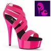 Pleaser Shoes By Pleaser USA DELIGHT-669UV Pleaser Shoes Neon Hot Pink UV Reactive Stripper Shoe