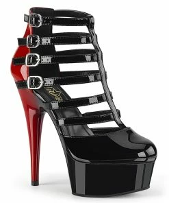 Pleaser Shoes By Pleaser USA DELIGHT-695 Two Tone Strappy Buckle Stripper Bootie