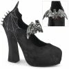 Halloween Costume Footwear DEMON-18 Demonia Shoes Women's Black Satin Gothic Shoes