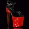 Pleaser Shoes By Pleaser USA 8 Inch Heels DISCOLITE-809 Pleaser Shoes Multi Color Light Up Stripper Shoes