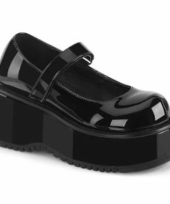 DOLLIE-01 Demonia Shoes Black Patent Gothic Shoes