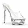Pleaser Shoes By Pleaser USA ECLIPSE-601 Pleaser Shoes Clear Platform Shoes 6 Inch Heels