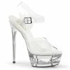 Pleaser Shoes By Pleaser USA ECLIPSE-608 Pleaser Shoes Clear Cut Out Platform Pole Dancing Shoe
