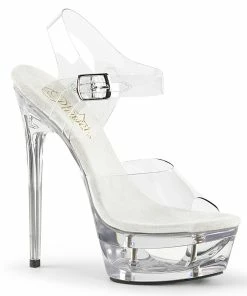 Pleaser Shoes By Pleaser USA ECLIPSE-608 Pleaser Shoes Clear Cut Out Platform Pole Dancing Shoe