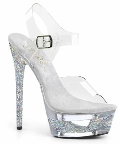 Pleaser Shoes By Pleaser USA ECLIPSE-608GT Pleaser Shoes Platform Stripper Shoes 6 Inch Heels