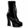 Pleaser Shoes By Pleaser USA Halloween Costume Footwear ELECTRA-1020 Pleaser Shoes Black Patent Platform Booties