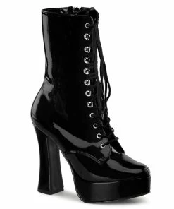 Pleaser Shoes By Pleaser USA Halloween Costume Footwear ELECTRA-1020 Pleaser Shoes Black Patent Platform Booties